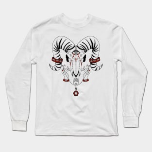 Copy of Sheep skull biblically accurate angel with red Long Sleeve T-Shirt